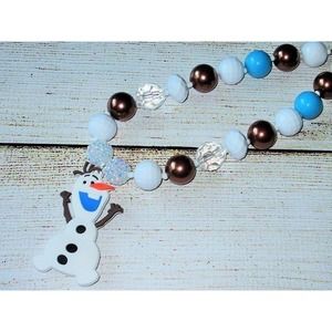 Olaf chunky bubblegum necklace frozen inspired gum ball first birthday